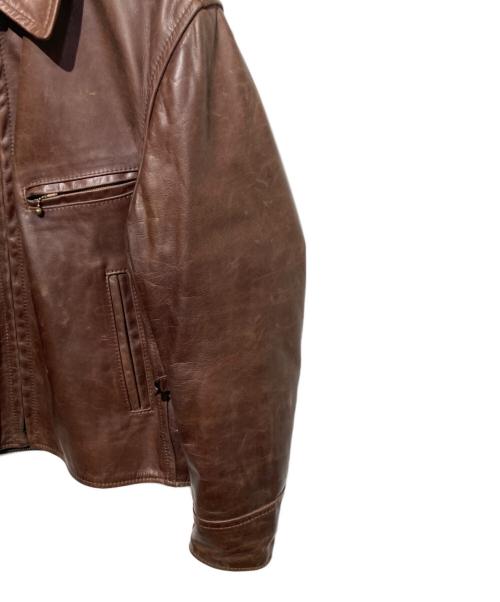 Aero LEATHER（エアロレザー）Aero LEATHER (エアロレザー) HALF BELT シープレザージャケット ブラウン サイズ:38の古着・服飾アイテム