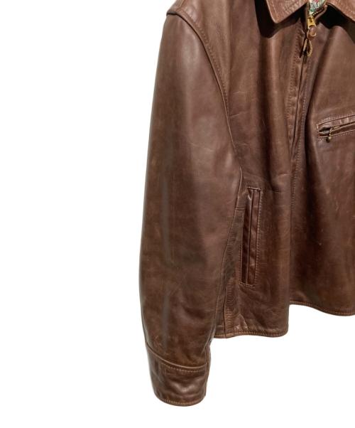 Aero LEATHER（エアロレザー）Aero LEATHER (エアロレザー) HALF BELT シープレザージャケット ブラウン サイズ:38の古着・服飾アイテム