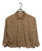 La TOTALITEラ ト―タリテ）の古着「シュシュSETピーチサテン起毛シャツ」｜ベージュ