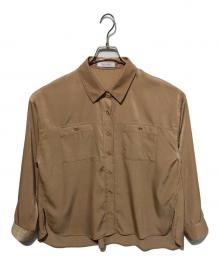 La TOTALITE（ラ ト―タリテ）の古着「シュシュSETピーチサテン起毛シャツ」｜ベージュ