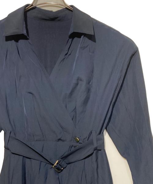 La TOTALITE（ラ ト―タリテ）La TOTALITE (ラ ト―タリテ) 【洗える】カシュクールシャツワンピース ネイビー サイズ:36の古着・服飾アイテム