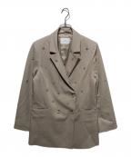 Noelaノエラ）の古着「ビジューダブルジャケット」｜ベージュ