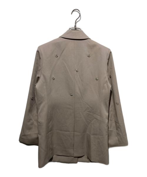 Noela（ノエラ）Noela (ノエラ) ビジューダブルジャケット ベージュ サイズ:Mの古着・服飾アイテム