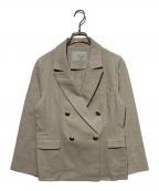 Noelaノエラ）の古着「リネンゴールドボタンダブルジャケット」｜アイボリー