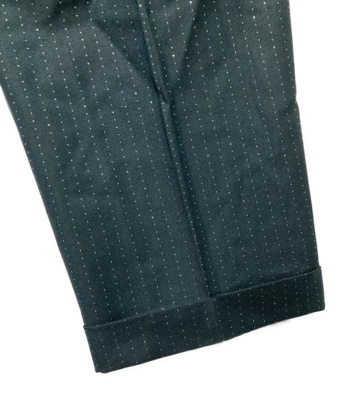 WACKO MARIA（ワコマリア）WACKO MARIA (ワコマリア) GLITTER STRIPED PLEATED TROUSERS グリーン サイズ:Mの古着・服飾アイテム