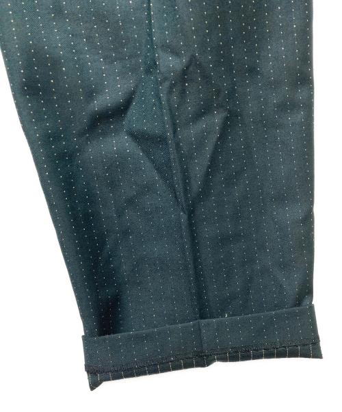 WACKO MARIA（ワコマリア）WACKO MARIA (ワコマリア) GLITTER STRIPED PLEATED TROUSERS グリーン サイズ:Mの古着・服飾アイテム