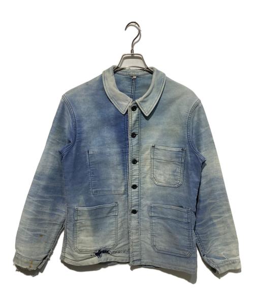 USED（ユーズド）USED (ユーズド) 50s le mont saint michel モールスキン カバーオールジャケット ブルー サイズ:46の古着・服飾アイテム