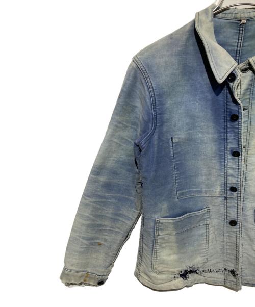 USED（ユーズド）USED (ユーズド) 50s le mont saint michel モールスキン カバーオールジャケット ブルー サイズ:46の古着・服飾アイテム