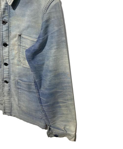 USED（ユーズド）USED (ユーズド) 50s le mont saint michel モールスキン カバーオールジャケット ブルー サイズ:46の古着・服飾アイテム