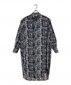 HERALBONYヘラルボニー）の古着「シャツワンピース」｜ホワイト×ブラック