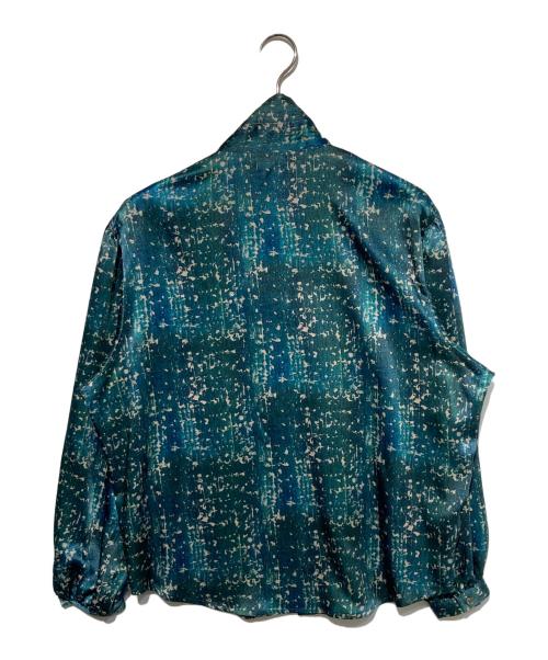 HERALBONY（ヘラルボニー）HERALBONY (ヘラルボニー) サテンボウタイブラウス「こもれび」 グリーン サイズ:Freeの古着・服飾アイテム