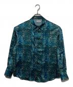 HERALBONYヘラルボニー）の古着「サテンシャツブラウス「こもれび」」｜グリーン