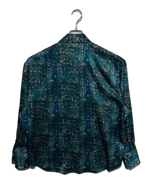 HERALBONY（ヘラルボニー）HERALBONY (ヘラルボニー) サテンシャツブラウス「こもれび」 グリーン サイズ:Freeの古着・服飾アイテム