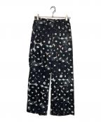 HERALBONYヘラルボニー）の古着「サテンパンツ「（無題）（丸）」」｜ブラック