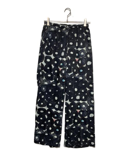 HERALBONY（ヘラルボニー）HERALBONY (ヘラルボニー) サテンパンツ「（無題）（丸）」 ブラック サイズ:Freeの古着・服飾アイテム