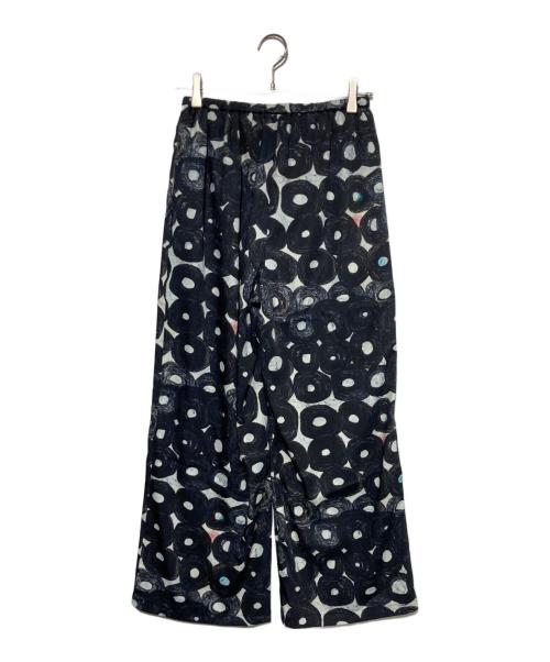 HERALBONY（ヘラルボニー）HERALBONY (ヘラルボニー) サテンパンツ「（無題）（丸）」 ブラック サイズ:Freeの古着・服飾アイテム