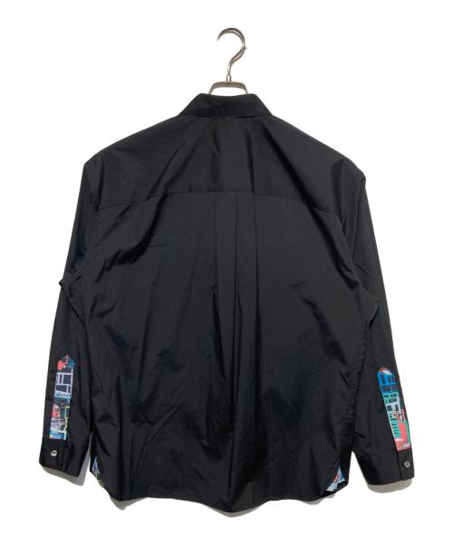 HERALBONY（ヘラルボニー）HERALBONY (ヘラルボニー) デザインシャツ（フライフロント）「迷路」 ブラック サイズ:Freeの古着・服飾アイテム