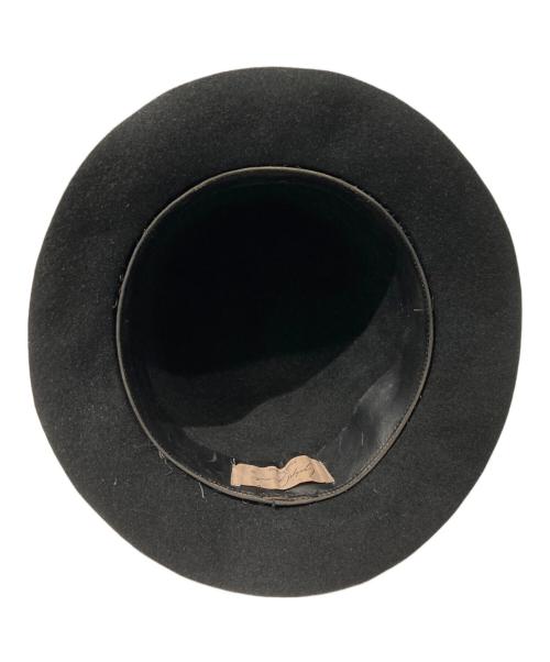 Yohji Yamamoto pour homme（ヨウジヤマモト プールオム）Yohji Yamamoto pour homme (ヨウジヤマモト プールオム) 柄リボンウールハット ブラックの古着・服飾アイテム