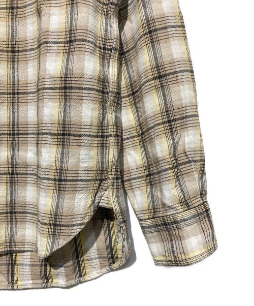 RRL（ダブルアールエル）RRL (ダブルアールエル) マチ付チェックシャツ ベージュ サイズ:Sの古着・服飾アイテム