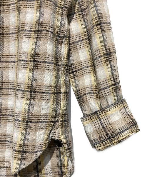 RRL（ダブルアールエル）RRL (ダブルアールエル) マチ付チェックシャツ ベージュ サイズ:Sの古着・服飾アイテム