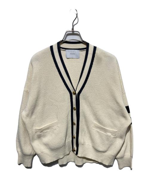 FRAMeWORK（フレームワーク）FRAMeWORK (フレームワーク) ライン畦ニットカーディガン アイボリー サイズ:FREEの古着・服飾アイテム