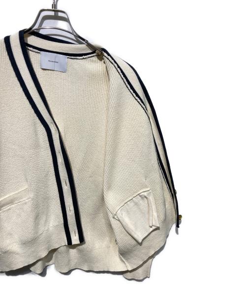 FRAMeWORK（フレームワーク）FRAMeWORK (フレームワーク) ライン畦ニットカーディガン アイボリー サイズ:FREEの古着・服飾アイテム