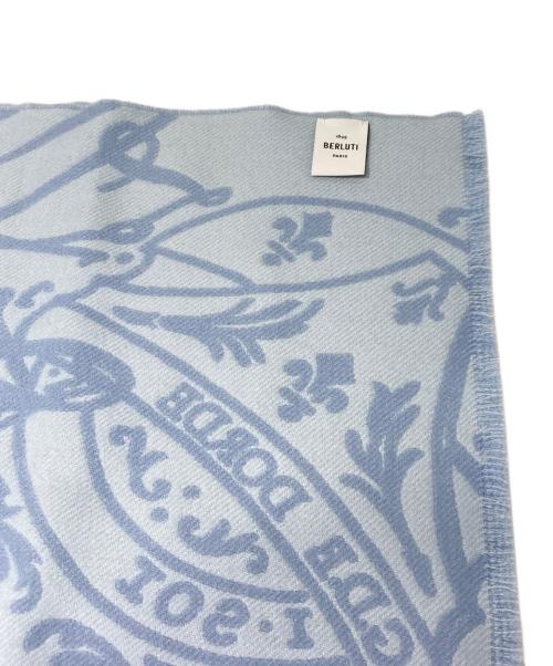Berluti（ベルルッティ）Berluti (ベルルッティ) ウールスクリットマフラー ブルーの古着・服飾アイテム