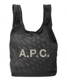 A.P.C.（アーペーセー）の古着「ロゴ メッシュトートバッグ」｜ブラック