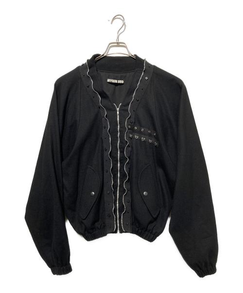 HYEIN SEO（ヘインソ）HYEIN SEO (ヘインソ) フリルジップアップブルゾン ブラック サイズ:3の古着・服飾アイテム