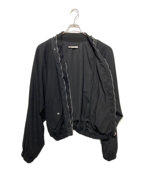 HYEIN SEO（ヘインソ）HYEIN SEO (ヘインソ) フリルジップアップブルゾン ブラック サイズ:3の古着・服飾アイテム