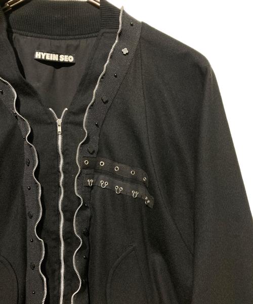 HYEIN SEO（ヘインソ）HYEIN SEO (ヘインソ) フリルジップアップブルゾン ブラック サイズ:3の古着・服飾アイテム
