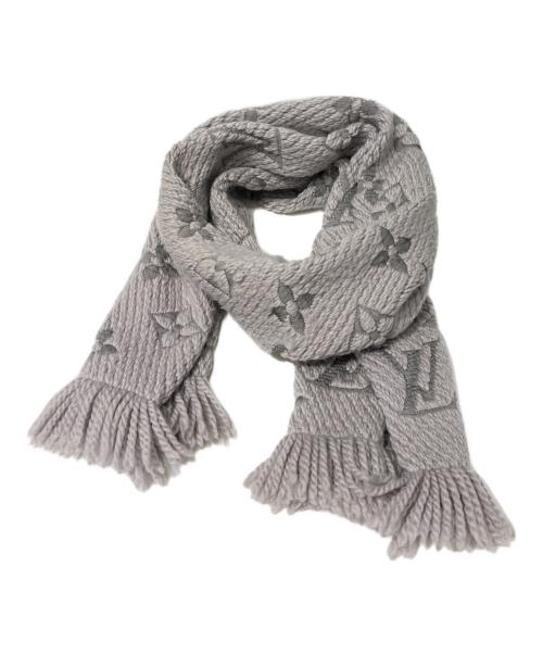 LOUIS VUITTON（ルイ ヴィトン）LOUIS VUITTON (ルイ ヴィトン) エシャルプ ロゴマニア マフラ- グレーの古着・服飾アイテム