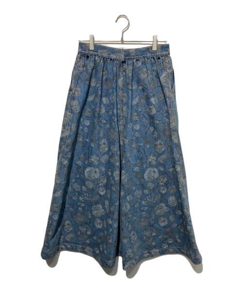 CHANEL（シャネル）CHANEL (シャネル) ココマーク・フラワープリント デニムスカート ブルー サイズ:34の古着・服飾アイテム