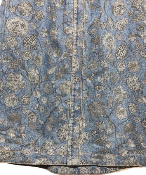 CHANEL（シャネル）CHANEL (シャネル) ココマーク・フラワープリント デニムスカート ブルー サイズ:34の古着・服飾アイテム
