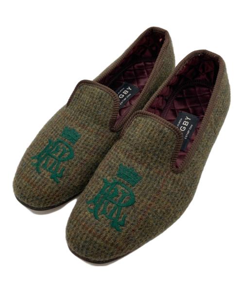 Rugby Ralph Lauren（ラグビーラルフローレン）Rugby Ralph Lauren (ラグビーラルフローレン) ツイードスリッポン オリーブ サイズ:8 1/2の古着・服飾アイテム