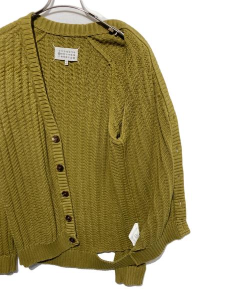 Maison Margiela 10（メゾンマルジェラ 10）Maison Margiela 10 (メゾンマルジェラ 10) Destroy cable cotton knit cardigan オリーブ サイズ:Sの古着・服飾アイテム