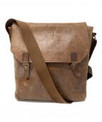 Yohji Yamamoto pour hommeヨウジヤマモト プールオム）の古着「レザーショルダーバッグ」｜ブラウン