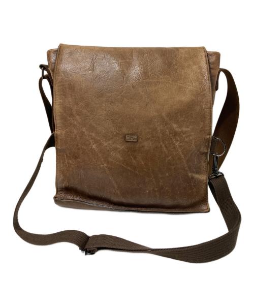 Yohji Yamamoto pour homme（ヨウジヤマモト プールオム）Yohji Yamamoto pour homme (ヨウジヤマモト プールオム) レザーショルダーバッグ ブラウンの古着・服飾アイテム