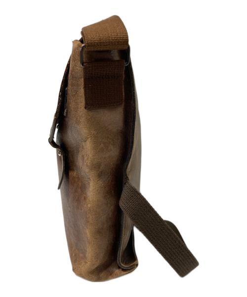 Yohji Yamamoto pour homme（ヨウジヤマモト プールオム）Yohji Yamamoto pour homme (ヨウジヤマモト プールオム) レザーショルダーバッグ ブラウンの古着・服飾アイテム