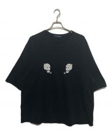 JohnUNDERCOVER（ジョンアンダーカバー）の古着「カットオフハーフスリーブスウェット」｜ブラック