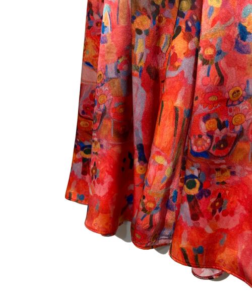 HERALBONY（ヘラルボニー）HERALBONY (ヘラルボニー) サテンスカート「りんごのブーケ」 レッド サイズ:Sの古着・服飾アイテム