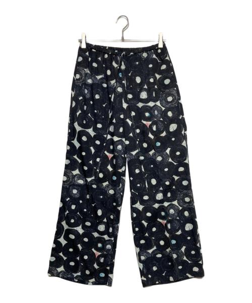 HERALBONY（ヘラルボニー）HERALBONY (ヘラルボニー) サテンパンツ「（無題）（丸）」 ブラック サイズ:FREEの古着・服飾アイテム