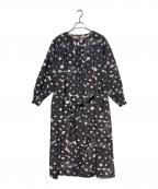 HERALBONYヘラルボニー）の古着「クルーネックワンピース「（無題）（丸）」」｜グレー×ブラック