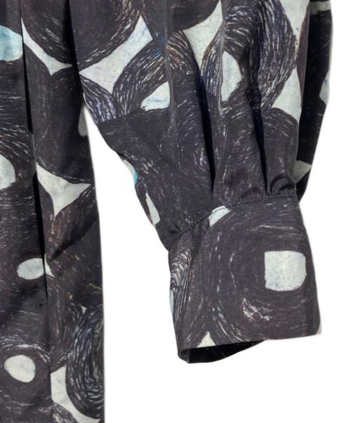 HERALBONY（ヘラルボニー）HERALBONY (ヘラルボニー) クルーネックワンピース「（無題）（丸）」 グレー×ブラック サイズ:FREEの古着・服飾アイテム