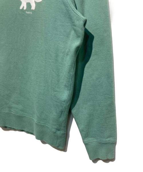 maison kitsune（メゾンキツネ）MAISON KITSUNE (メゾンキツネ) プリントスウェット グリーン サイズ:Sの古着・服飾アイテム