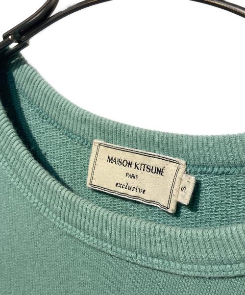 maison kitsune（メゾンキツネ）MAISON KITSUNE (メゾンキツネ) プリントスウェット グリーン サイズ:Sの古着・服飾アイテム