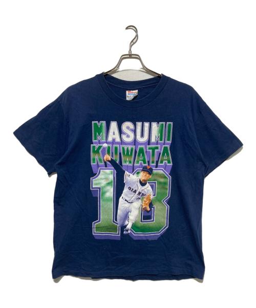 Hanes（ヘインズ）Hanes (ヘインズ) 90'sプリント半袖Tシャツ ネイビー サイズ:Lの古着・服飾アイテム