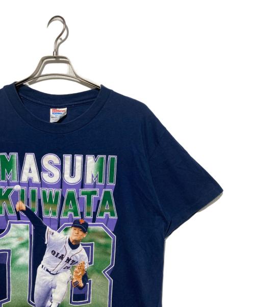 Hanes（ヘインズ）Hanes (ヘインズ) 90'sプリント半袖Tシャツ ネイビー サイズ:Lの古着・服飾アイテム