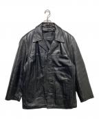 JIM&MARYLOUジムアンドメアリールー）の古着「レザーカーコート」｜ブラック