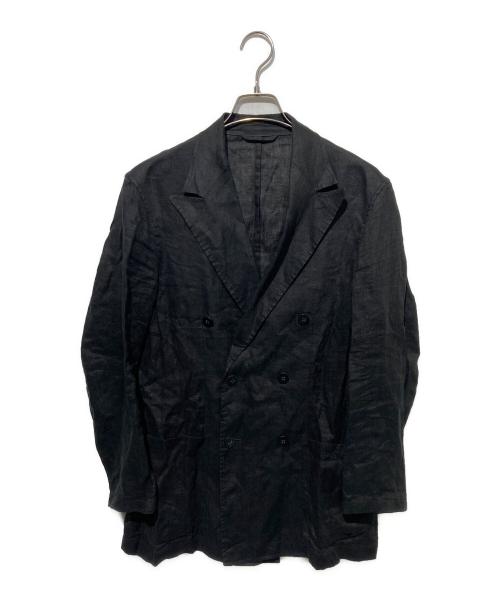 giannetto（ジャンネット）giannetto (ジャンネット) OCEANO リネンダブルジャケット ブラック サイズ:48の古着・服飾アイテム